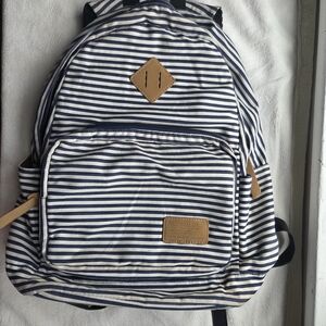 Striped Blue and White Backpack